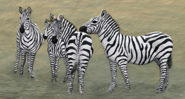 Fyra zebror - 32x17cm
